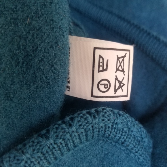 Geiger Teal Blue Button Up Wool Cardigan Sz 38/8 - Picture 5 of 7